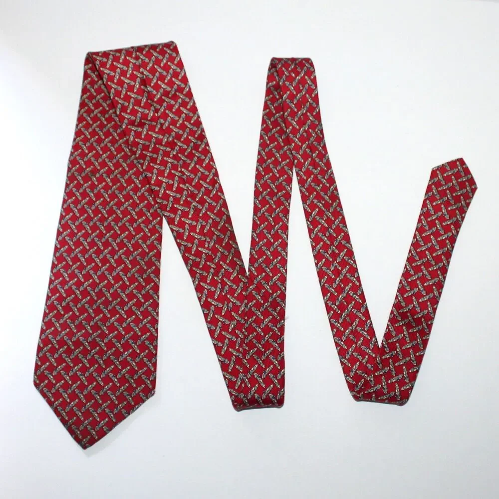 Lauren Ralph Lauren Necktie red Race Cars 100% silk USA LRL